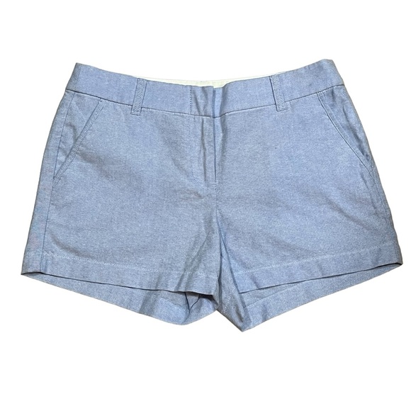 J. Crew Blue Cotton Shorts Poplin Preppy Classic Summer Shorts Womens Size 4 - Picture 7 of 14